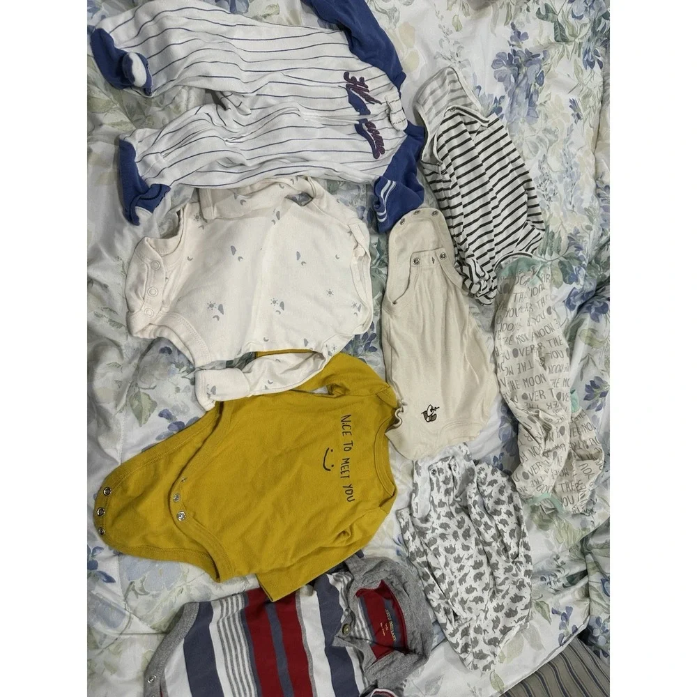 Lot Of 70 Baby Boy Clothes Sizes 0-3 Months